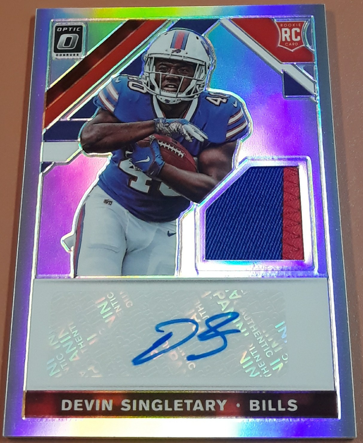 2019 Donruss Optic Devin Singletary Auto Patch RC Rookie Card SP #/25 Prizm RPA
