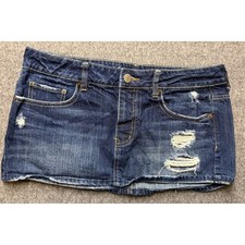 Y2K American Eagle mini Distressed Micro Skirt sz 8 w/ pockets