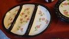 Gibson Elite Floral Ceramic Tea Set Teapot Cups Plates Platter Black White — photo 4