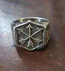 Vintage Sterling Silver Clocks and Colours Siege Ring. Size 12.75