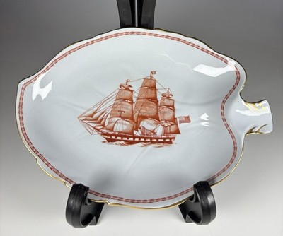 Spode Trade Winds Red Leaf Tray White Diamond Liner 7 