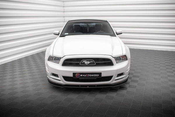 Front Ansatz FüR Ford Mustang Mk5 Facelift Schwarz Hochglanz Spoilerschwert-image