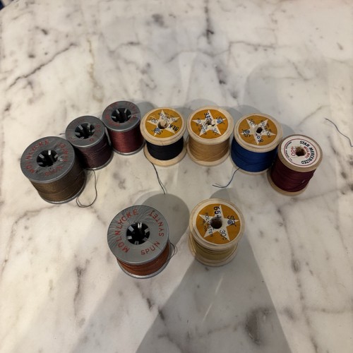 Molnlycke Thread Lot Of 9 Star Spools Variety Polyester Spun Syntet VTG - Picture 2 of 4
