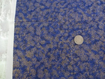 5107. David Textiles METALLIC GOLD on PURPLE Quilt COTTON FABRIC-43''x 3-7/8 yds.