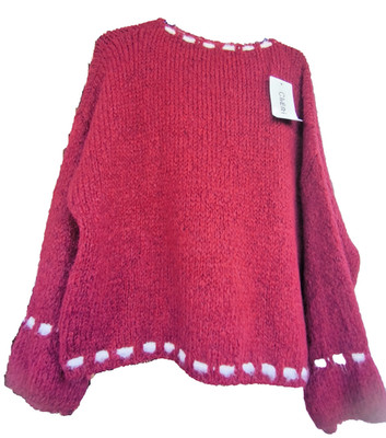 Neuer warm und weicher Strick-Pullover Größe 46/48, leicht, weinrot