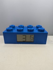 Lego Brick Alarm Clock 2010 - Blue - Tested & Working -