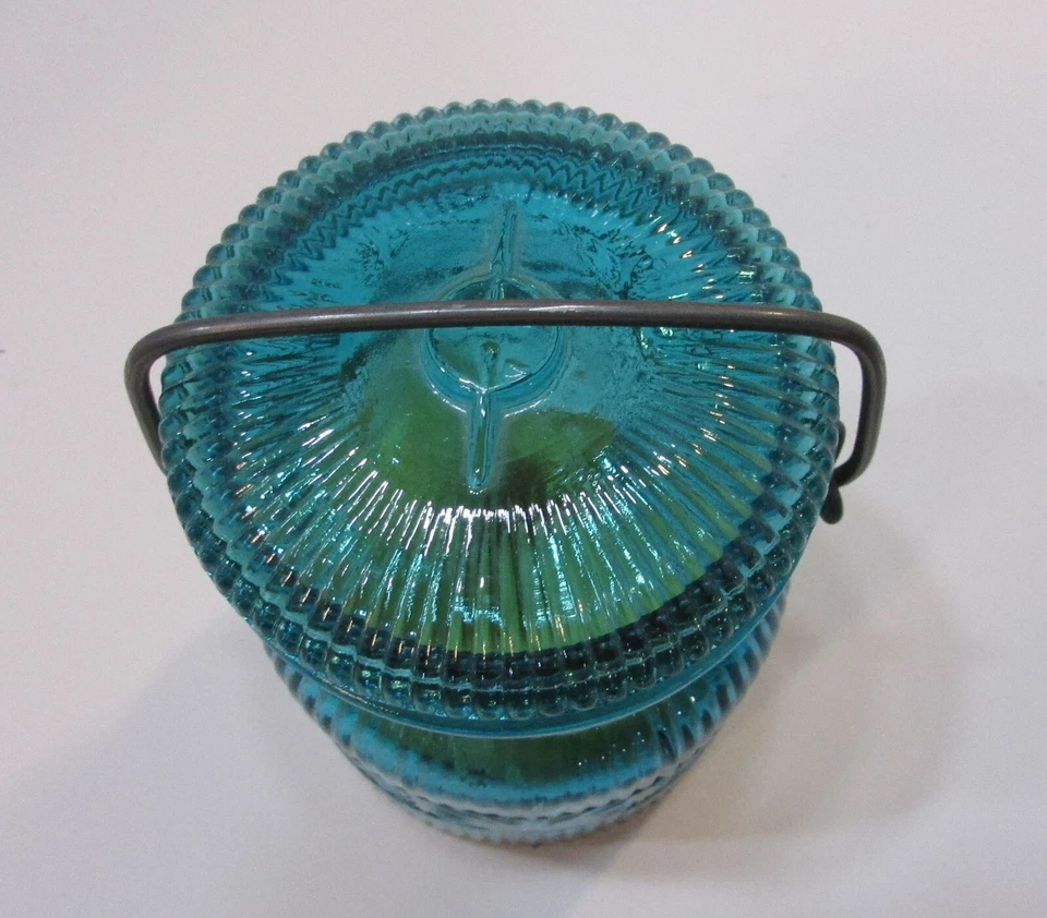 Vintage Avon Country 6 Peach Soap in Blue Green Ribbed Fruit Canning Pint Jar - Imagem 2 de 4