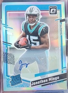 2023 JONATHAN MINGO DONRUSS OPTIC PREVIEW HOLO SILVER RATED ROOKIE  AUTO!