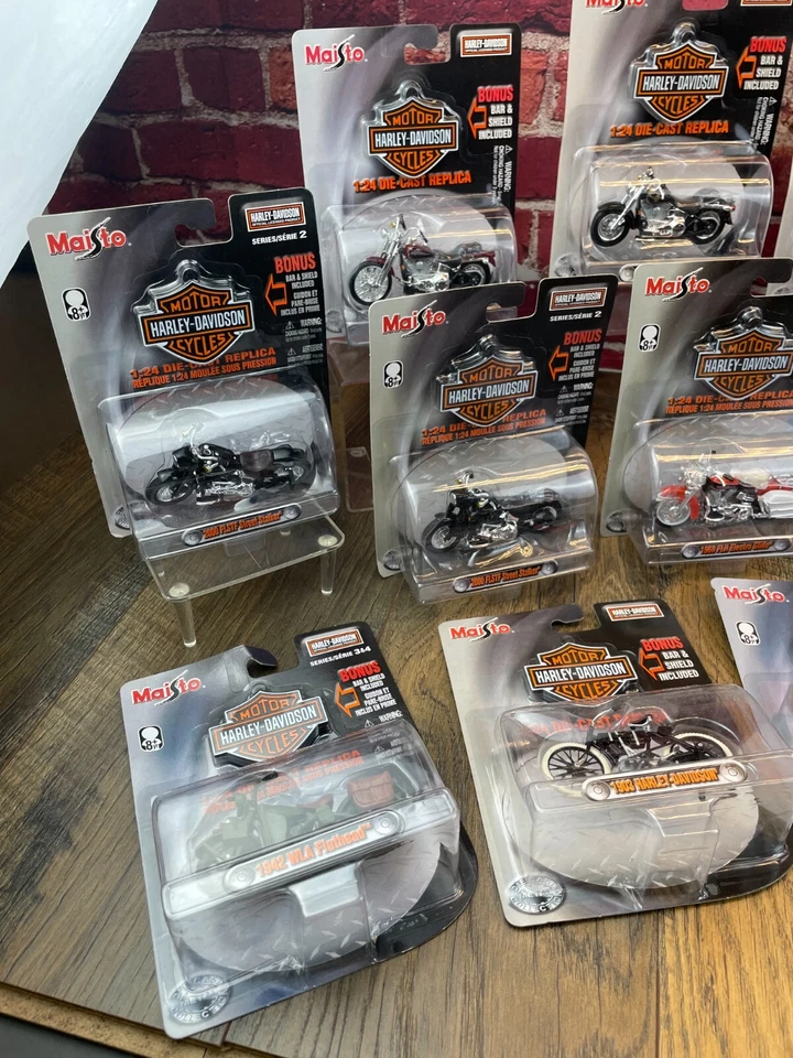 批量 19 件 全新带盒 - MAISTO HARLEY-Davidson 系列 1/24 压铸摩托车 — 第 2/4 张图片