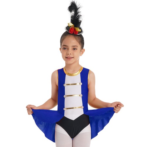 Kids Girls Circus Ringmaster Halloween Cosplay Dance Leotard Bodysuit Activewear - Picture 37 of 58