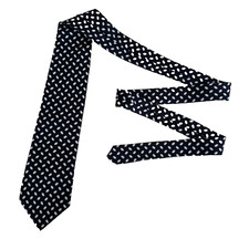 Brooks Brothers Makers Tie Men's Blue Oval Silk Necktie Handmade In USA