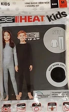 32 Degrees ☆ KIDS HEAT ☆  M 10/12 ☆ Black ☆ SHIRT & LEGGINGS SET Base Layer Set