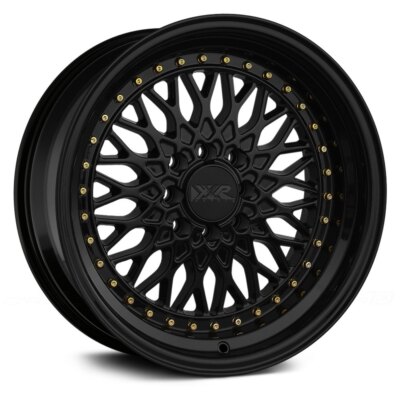 16x8 +20 XXR 536 4x100,4x114.3 Black / Gold Rivets Wheels (Set of 4)