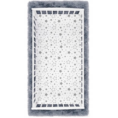 Pair of Cot Bed Fitted Sheet 100 COTTON grey & White stars 70 X 140 cm