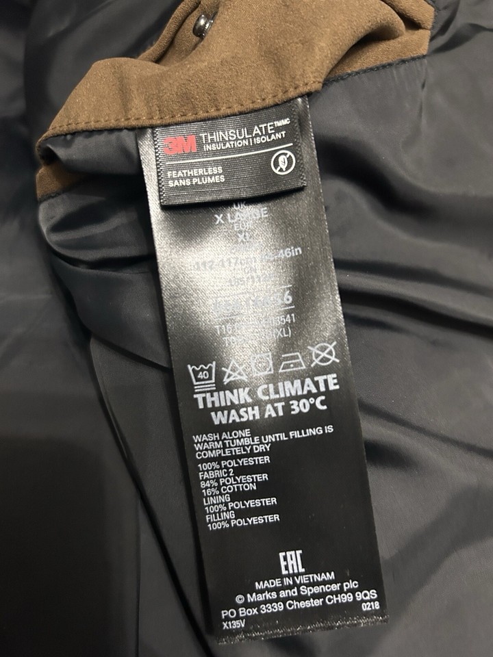 MARKS & SPENCER BROWN THINSULATE BODY WARMER GILET MENS SIZE XL eBay