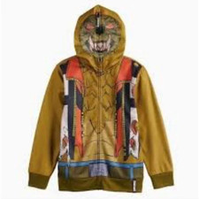 FORNITE Sudadera con Capucha Niños DIRE WOLF Disfraz Chaqueta Cremallera Completa Máscara Facial Talla 8 Nuevo con Etiquetas