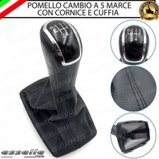 POMELLO DEL CAMBIO CUFFIA PER SKODA FABIA MK1 6Y 5 MARCE SIMILPELLE E ABS NERO