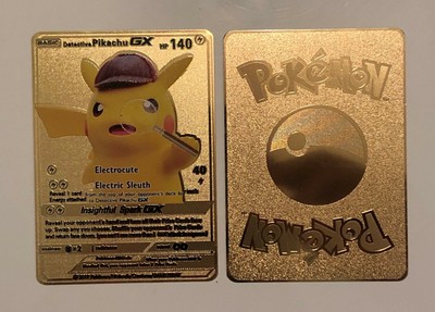 Pokemon Detective Pikachu Gold Metal Card Ebay