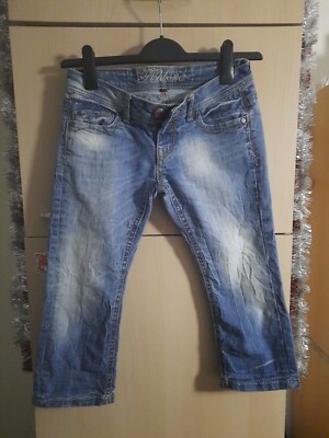 Damen Fishbone Jeans Capri Hose XS Gebraucht