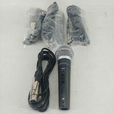 Lot Of 4 Technical Pro Model Mc1 Microphones W/ Low Noise Mic Cables - Black