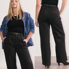 Everlane The Draper Pleated Pant In Buttersmooth In Black Size 14 Short New