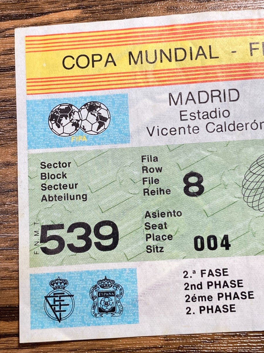 FIFA World Cup 1982 Spain Ticket Stub - Match #45 France Northern
