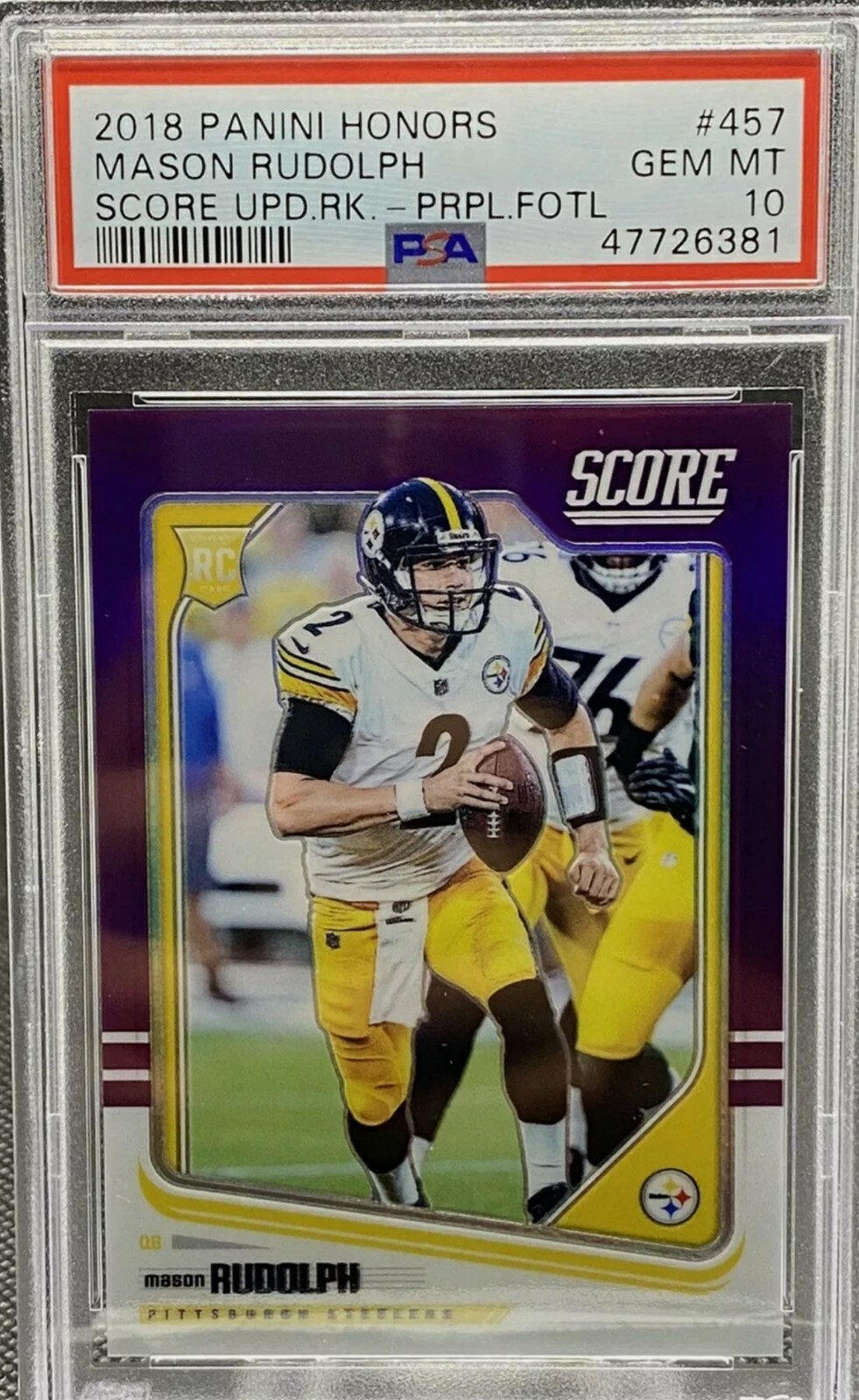 Mason Rudolph Panini Honors Score Update Rookies #457 Purple