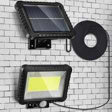 Solar Security Light With Motion Sensor Outdoor Garden Fence Patio Lamp 100 Bulb