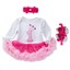 thumbnail 18 - 3PCS Toddler Baby Girls Birthday Party Dress Outfits Romper Tutu Dress Shoes Set