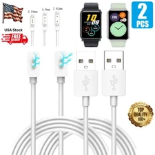 2PCS 2-Pin Smart Watch Charging Cable Universal Magnetic Charger USB Data Cable