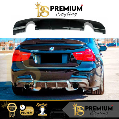 BMW 3ER E90 E91 GLANZ SCHWARZ HECKSCHÜRZE DIFFUSOR SPOILER SPLITTER M SPORT