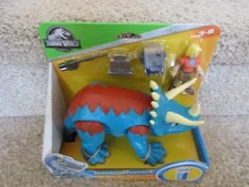 Fisher price Imaginext Jurassic World Park Dr. Sattler & Triceratops Dinosaur 