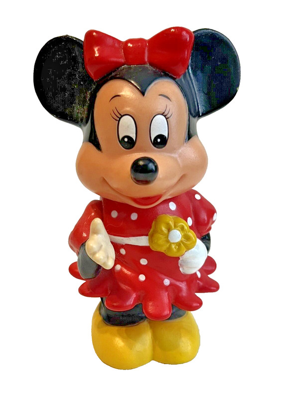 Vintage Minnie Mouse Plastic Coin Bank with Plug  Disney Productions - PreOwned