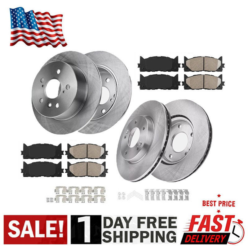 2013-2017 Toyota Camry Avalon Lexus ES350 Front Rear Disc Rotors Brake Pads
