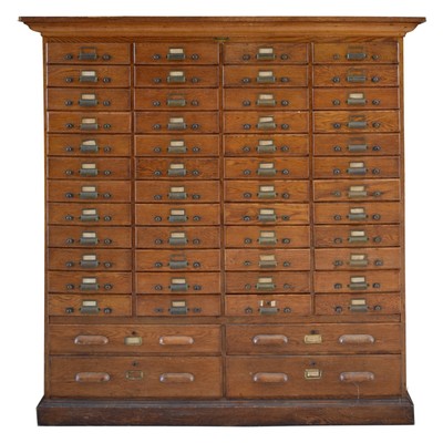 American Oak Multi-Drawer File Cabinet