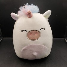 Squishmallow 8" Sofia the Unicorn white, blue hair, Pastel belly