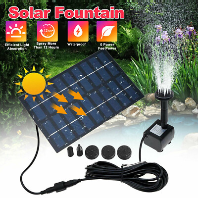 Solar Power Fountain Water Pump Submersible Bird Bath Pond Garden Decor US