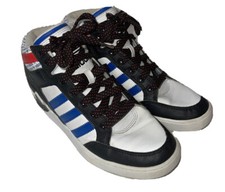Adidas Hard Court High J Athletic Sneakers Black Blue Red Boys Size 6 READ