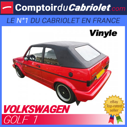 Capote pour Volkswagen Golf 1 cabriolet vinyle noir pour réparer les fuites et déchirures