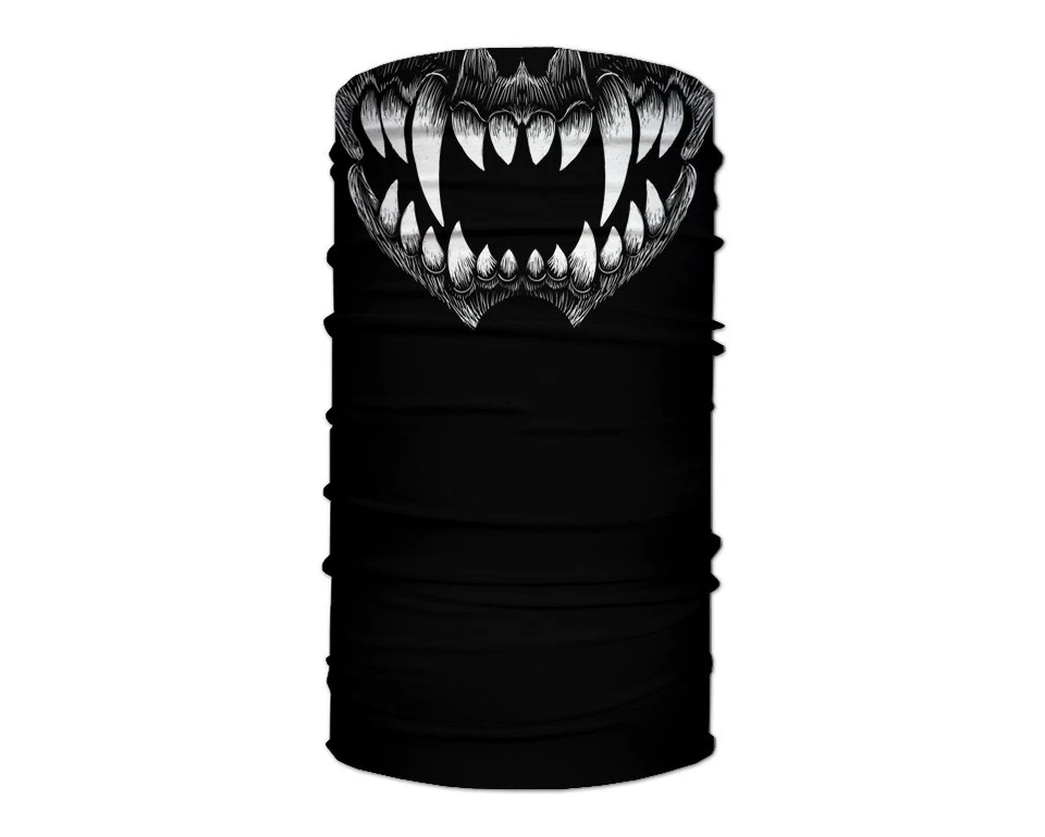 Washable Fabric Face Cover Neck Gaiter White Beast Skull Head Design V EU Made - Image 2 of 4