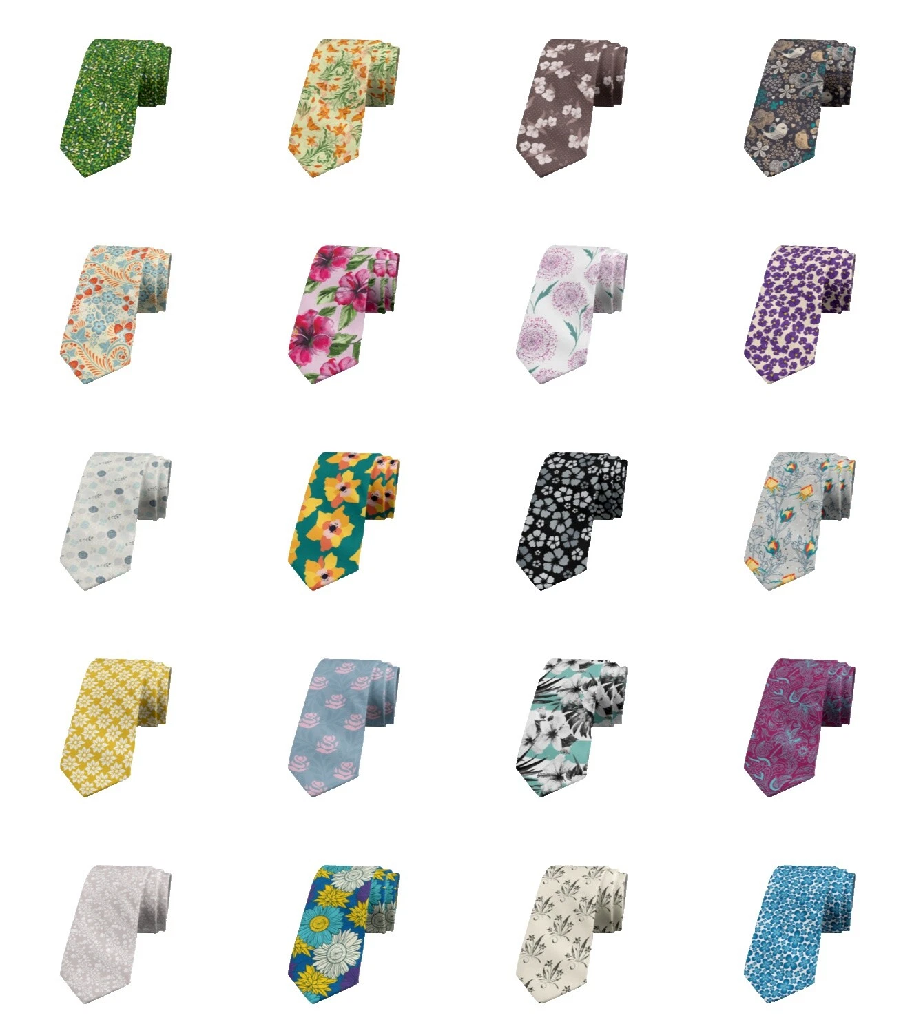 Polyester Floral Ties for Men