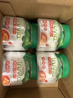 Lot of 4 Jars Truvia Calorie-Free Sweetener Monk Fruit 9.8 oz Each New & Sealed!