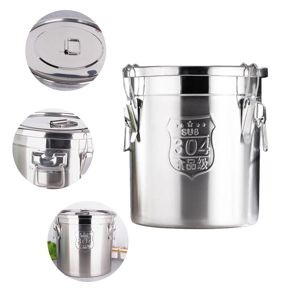 6L Airtight Rice Bucket 304 Stainless Steel Canister Food Storage Container NEW - Image 2 of 4