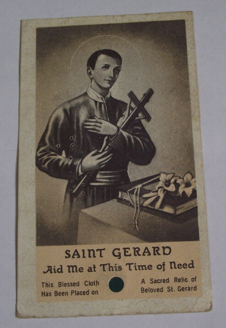 Vtg relic prayer card Saint Gerard Majella patron of expectant mothers