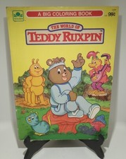Teddy Ruxpin Coloring Book 1986 Golden Books Vintage 1 Page Colored