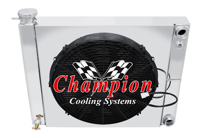 ER 2 Row 1'' CS Radiator DP,Shroud,16'' Fan,1.5,1.75 for 1967-1970 Ford Mustang LS