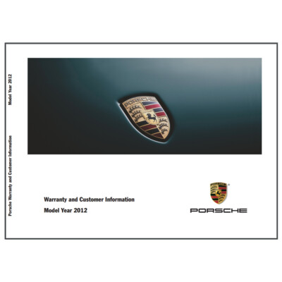 Genuine OEM USA Warranty and Customer Information For Porsche 970 Panamera 2012