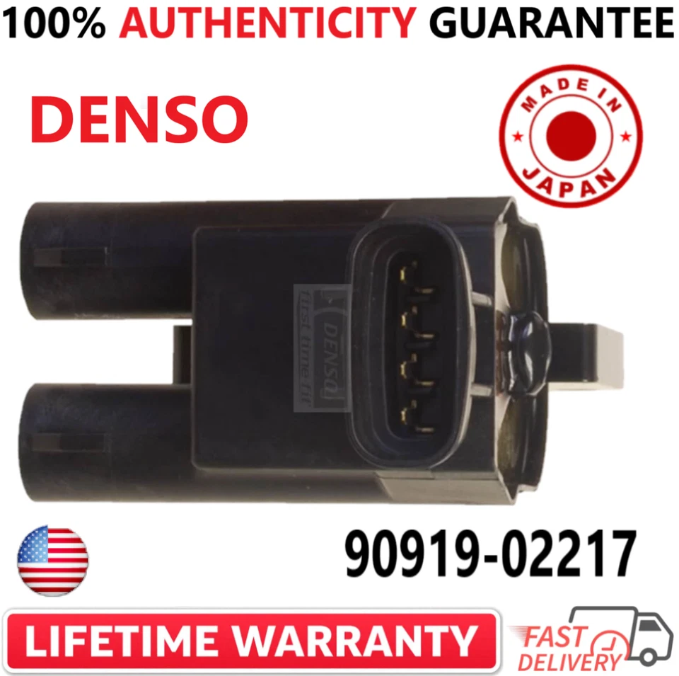x2 bobinas de encendido DENSO ORIGINALES para Toyota I4 1997-2001, 90919-02217 Foto 4 de 4