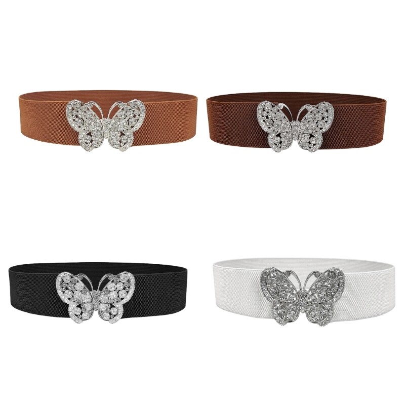 Women Corset Belt Elastic Butterfly Buckle Corset Bands Dress Decorative Belt-image