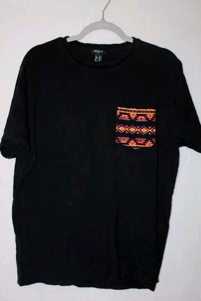 Men's Forever 21 T Shirt Size XL Black With Native American Print